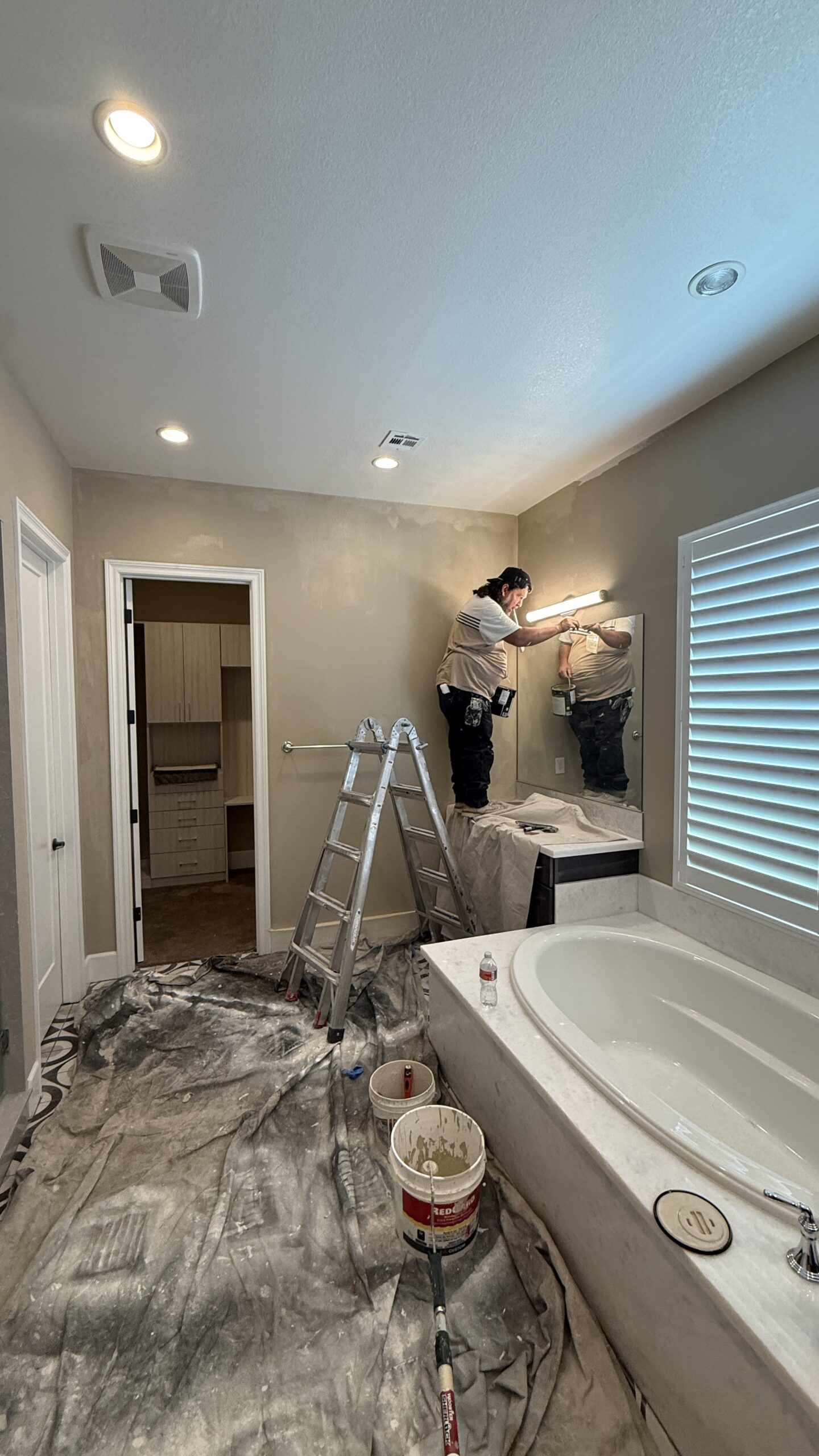 Bathroom wall preparation and interior painting project in Las Vegas