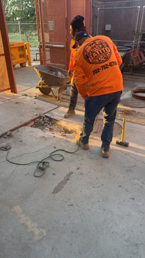 Batito Construction Group crew performing concrete demolition at a City of Las Vegas facility