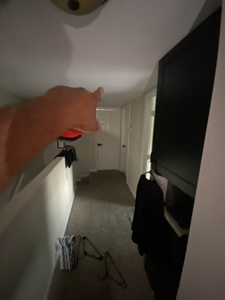 Hallway ceiling and wall water damage inspection in Las Vegas