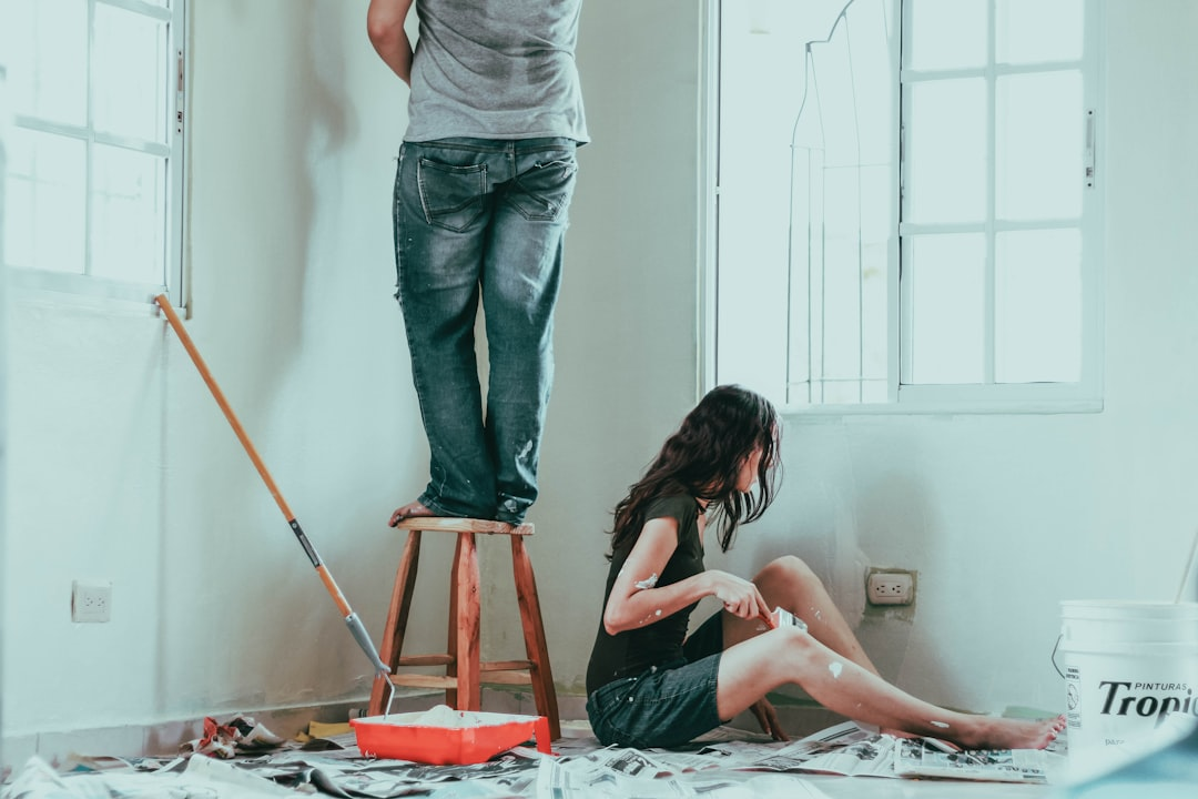 Bright home interior being painted during a Las Vegas home improvement project