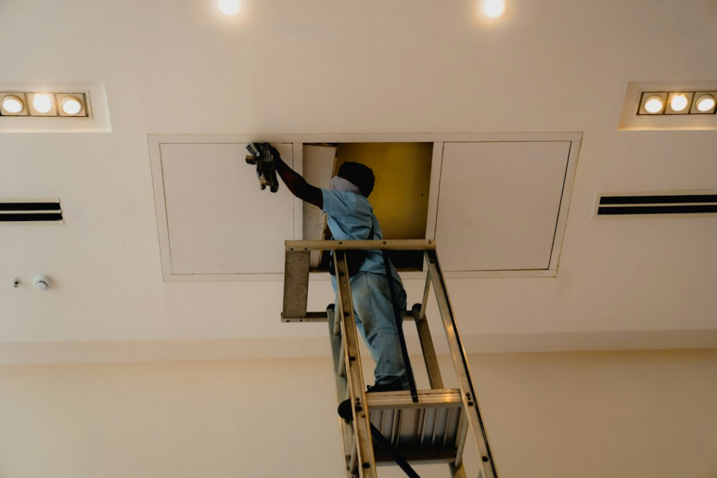 Professional handyman completing an interior home repair in Las Vegas