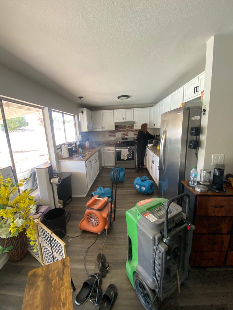 Whole-home water damage rebuild progress in Las Vegas