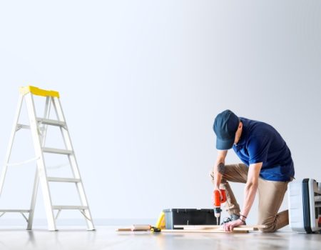 Man renovating his house with design space